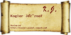 Kogler József névjegykártya